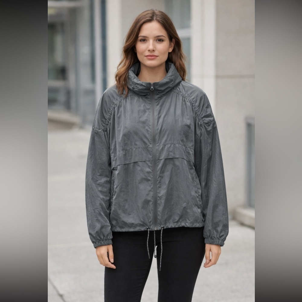 Garnet Hill I Any-Day Gray Lightweight Windbreaker Jacket I Size‎ XL